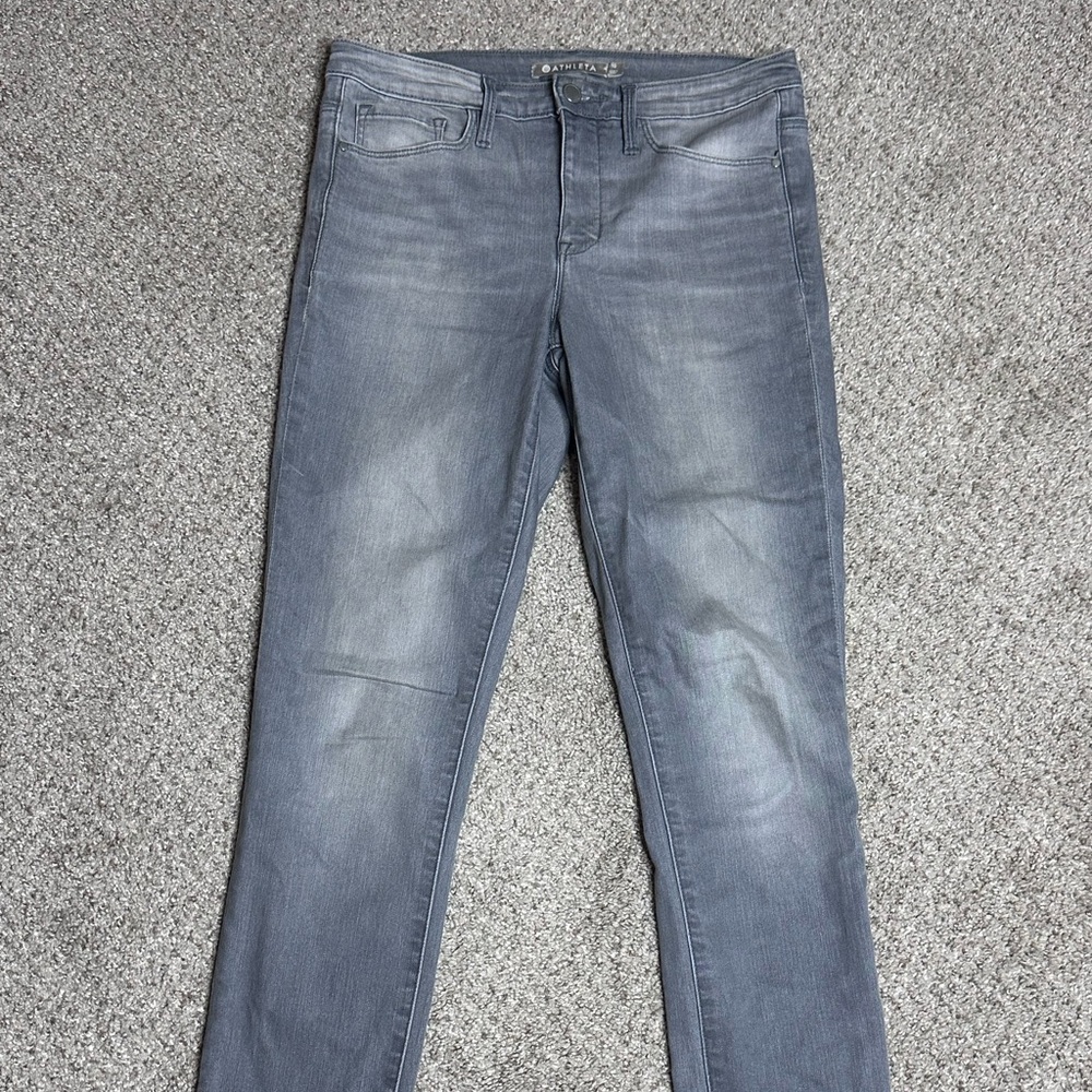 Athleta Sculptek Skinny Jeans Womens 10 Gray Stretch
